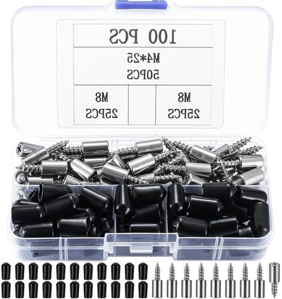 Set van 100 Planksteunen met Zelftappende Schroeven, Ideaal voor Meubels, Kasten en Planken, Inclusief 50 Rubberen Beschermers voor Extra Stabiliteit