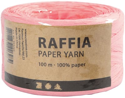 Creativ Company raffia garen lichtroze - papiergaren 100m voor knutselen.