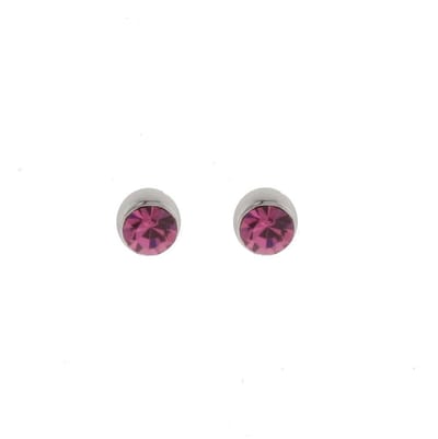 Behave - Oorbellen - Oorknopjes dames - Zilverkleur met roze steen - Chic