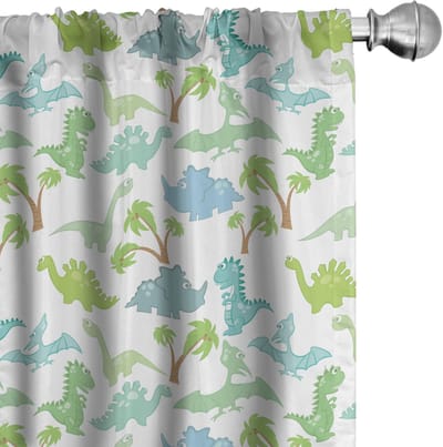 ABAKUHAUS Velociraptor gordijnen – 2×75x225 cm – veelkleurig – kinderkamer