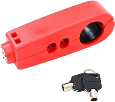 Zware Anti-Diefstal Remhendel Slot voor Fiets, Scooter en Motor – Remschijfslot Fiets Beveiliging, Duurzaam ABS Remslot, Compact Draagbaar Ontwerp en Extra Beveiliging tegen Diefstal - Rood