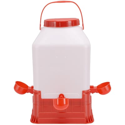 Abreuvoir pour Poulets 10L Grande Capacité Facile à Nettoyer Abreuvoir Manuel pour Poussins pour l'Alimentation de la Volaille white