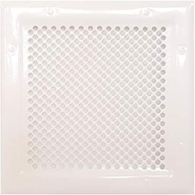 Vierkant Ventilatierooster Wit RAL 9016 18x18 cm - Afdekrooster Geperforeerd Staal voor Verwarming en Plafond