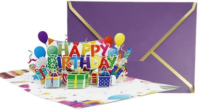 Dailygoods- Wenskaart 3D-taart - Verjaardagskaart - Cadeaukaart - Grappige Wenskaart - Voor Alle Leeftijds - Hoogwaardig Papier