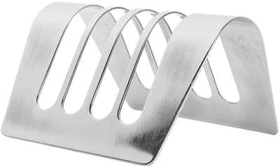 Dailygoods- Toaststandaard 4 Sleuven - Broodroosterhouder - Draagbaar Koelrooster - Roestvrij Staal - Ontbijtserveren - Eenvoudig te Reinigen - Broodhouder