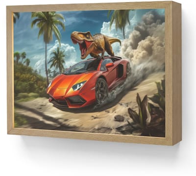 Nachtlampje 40x30 cm - Kinder lamp - Sportauto - Rood - Dino - Tafellamp kinderkamer draadloos - Slaapkamer lampje - Bedlamp kinderen - Kinderlampje - Wandlamp babykamer - Nachtlampjes