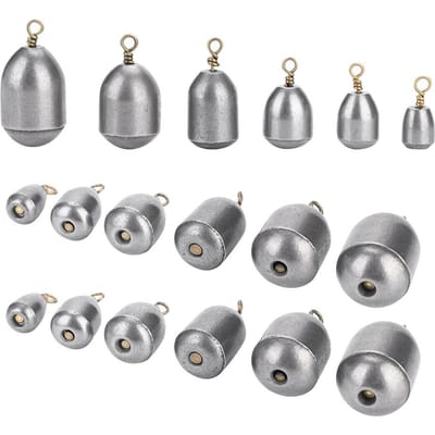 18pcs Poids de Pêche Écologique en Fer Outil de Lancer de Poisson Set avec Boîte