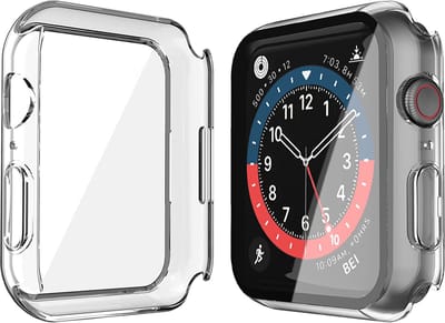 Hoesje met Screenprotector geschikt voor Apple Watch Series 7 41 mm [Hoesje Transparant en Screen Protector in 1]