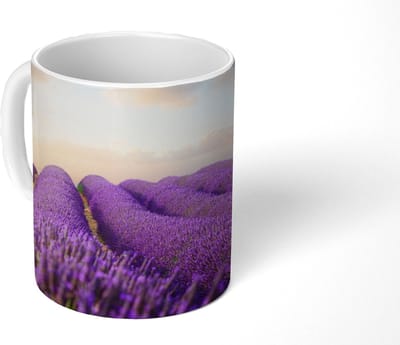 Mok - Koffiemok - Lavendel - Lucht - Wolken - Bloemen - Mokken - 350 ML - Beker - Koffiemokken - Theemok