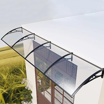 Buitenraam luifel - Deur overkapping - Bescherming tegen weer - Aluminiumlegering beugels - 60 x 140 cm