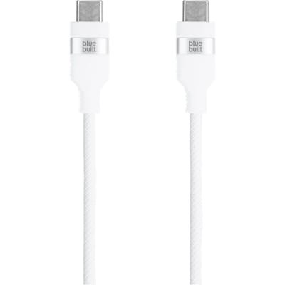 BlueBuilt Usb C naar Usb C Kabel 1,5m Nylon Wit