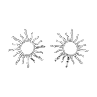 Big Sun Oorbellen - Zilverkleurig | 5 x 5 cm | Stainless Steel | Fashion Favorite