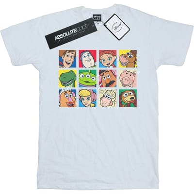 Disney Dames/Dames Toy Story Karakter Squares Katoenen Vriendje T-shirt (Wit)