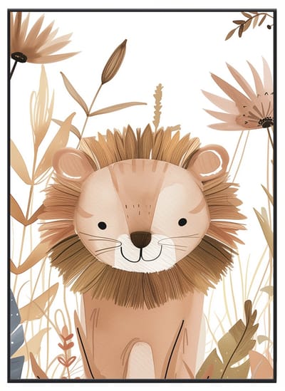 No Filter - Poster voor Baby- en Kinderkamer - Leeuw Poster - Jungle Poster - A3 (30x40 cm) - 250 grams papier - Kinderkamer decoratie