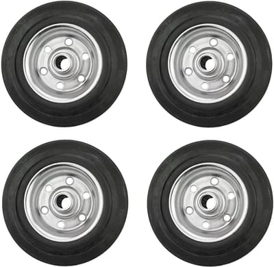Set Rubber Wielen - Zwarte Wielen - Transport Hulpmiddelen - Stevig Staal - 4 Stuks - Zwart