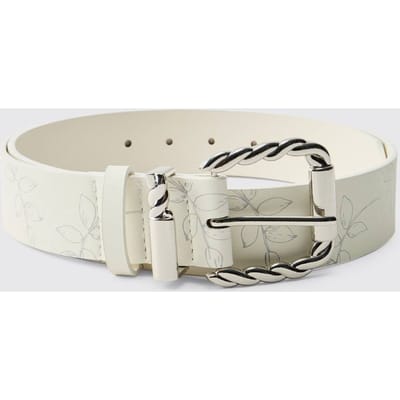 Pu Riem Met Bloemenprint | Ecru | Size XL