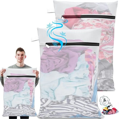 Waszakken 60x90 cm | Herbruikbare Wasnetten voor Wasmachine | 100% Polyester | Ideaal voor Beddengoed, Lakens, Gordijnen en Grote Kledingstukken | Ademend en Stevig