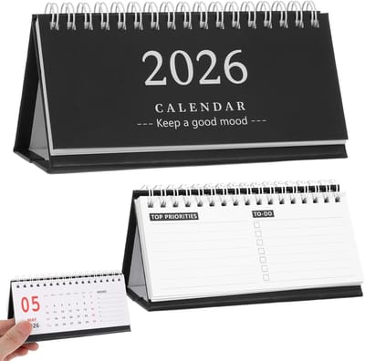 Mini Kalender 2025/2026 - Kleine Tafel Kalender van Juli 2025 tot December 2026 - Mini Bureau Kalender - Kleine Gezinsplanner Zwart