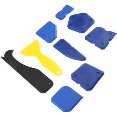 9-delige set Siliconenkit Verwijderaar Glas Schraper Voegkit Afwerking Schoonmaakgereedschap Set blue