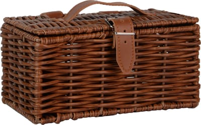 UNUS® Fietsmand klein Rattan-Look weerbestendig kunststof bruin