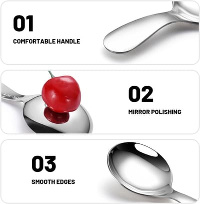 5-delige set mini-schepjes met korte handgreep, zilveren mini-schepjes voor voorraadpotten, kleine roestvrijstalen schepjes voor koffie, snoep, zout, suiker, thee en desserts (zilver)