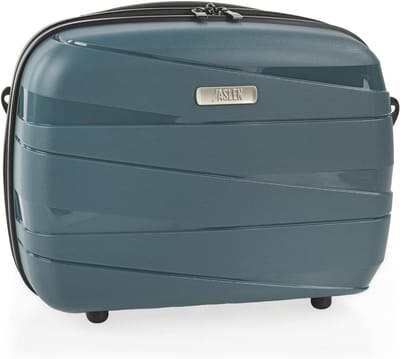 Stijve Toilettas - Lichtgewicht Make-up Organizer en Schoonheidskoffer voor Handbagage - Waterdichte Cosmetische Case in Metallic Blauw