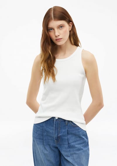 Slim T-shirt met borduursels en strepen voor dames s.Oliver