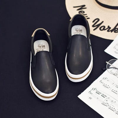 Zachte Leren Schoenen Dames Plat Mode Dames Loafers Casual Dames Zwart Witte Schoenen 40 black