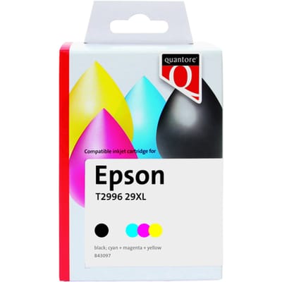 Inktcartridge Quantore alternatief tbv Epson 29XL T2996 zwart + 3 kleuren remanufactured
