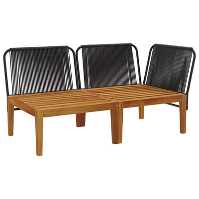 vidaXL - 2 - st - Tuin - Lounge - Set - met - Kussens - Massief - acaciahout - & - touw
