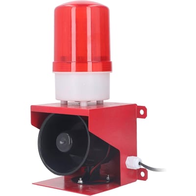 Sirène d'alarme industrielle extérieure 115 dB Son Lumière Klaxon Étanche Stroboscope d'urgence Voyant d'avertissement Prise UE 110V