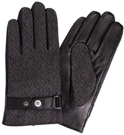 DERREN | Handschoenen met visgraatmotief | Anthracite