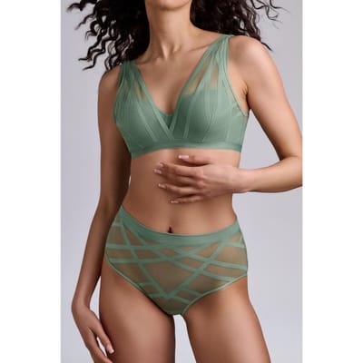 Marlies Dekkers The Illusionist Bottombriefs High Waist Green Maat: L | Slipjes Outlet | Dames | Groen