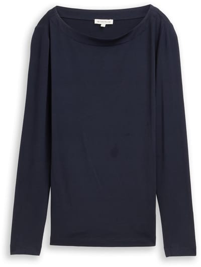 Tom Tailor - Slim fit shirt met lange mouwen en boothals - Maat XXXL - sky captain blue