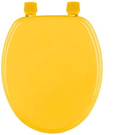5Five Toiletbril Colors - okergeel - MDF/HDF hout - universeel - standaard wc bril bevestiging