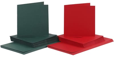 Creativ Company Kaarten & Enveloppen Rood - Groen 15x15cm 50 sets