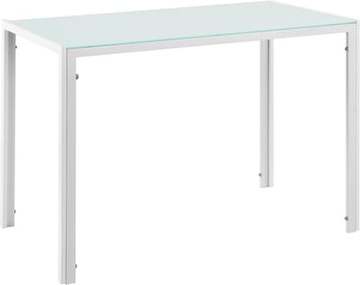 Eettafel Porvoo gehard glas 8 mm 105x60x75 cm wit