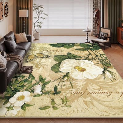 Nordic Licht Luxe Huis Slaapkamer Tapijt Groot Formaat Pastorale Bloem Woonkamer Kleden Wasbaar Lounge Tapijt Hotel Lobby Vloermatten 200*250cm
