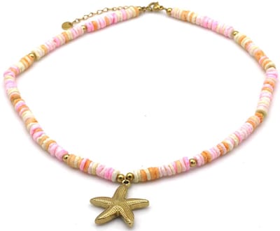Kralen Ketting met bedel – Zeester - 40-45cm – Tijdloos Cadeau voor Dames