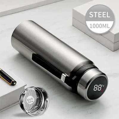 1L Thermische Waterfles Temperatuurweergave Thermosfles Roestvrijstalen Beker Vacuümflessen Thermos Voor Water Thee Drinkgerei 1000ml