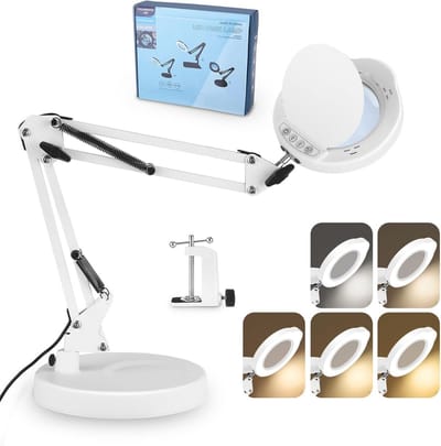 Vergrootglas met Licht en Standaard - 15x Vergroting, Dimbare LED Verlichting voor Hobby en Handwerk