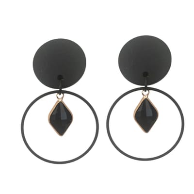 Clip oorbellen -zwart hout- Youtta- geen gaatje- lang-Charme Bijoux