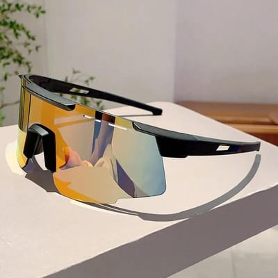 Oversized Sport Goggle Zonnebril Dames Voor Heren Luxe Designer Zonnebril Vintage Punk Skiën Fietsen Winddichte Bril white