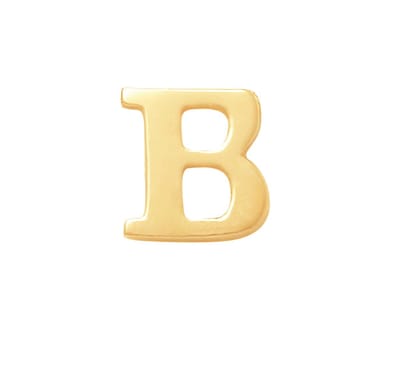New Bling 9NBG-902B Gouden Letter Oorknop B - 1/2 paar - 14 Karaat - 3,6x3,3mm - Oorbel - Cadeau voor haar - Goud