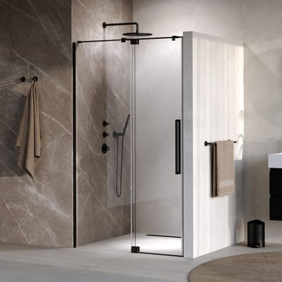 Brauer Stellar - Nisdeur - 2-Delig - Draaiend - Helder Glas - 100 x 200 cm - Omkeerbaar - incl. Glascoating - Mat Zwart