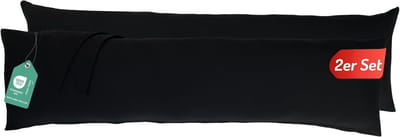 Famanu – Overtrek 40 x 145 cm set van 2 kussenslopen kussenhoes met ritssluiting 100% katoen ademend kussensloop voor zijslaapkussen