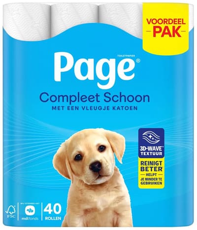 Page toiletpapier - 40 rollen - Compleet Schoon wc papier - met een vleugje katoen