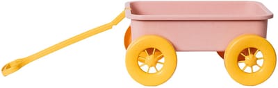 Speelgoedtopdeals - BIOplastic Bolderkarretje met Trekstang Roze- Duurzaam Speelgoed