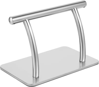 Voetensteun Kapsalon - Universele Voetenbank - Comfortabel Zitten - Roestvrij Staal - 30x19cm Basis - Zilver