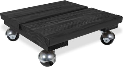 Houten plantenroller met wielen vierkant 30x30 cm Antraciet